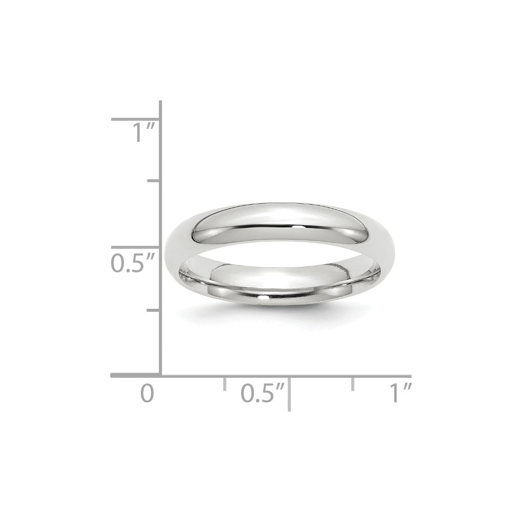 Solid 10k White Gold 4mm Standard Flat Comfort Fit Wedding Band